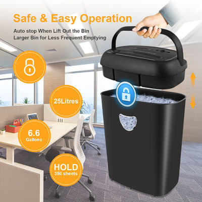 Maquina de trituración de papel negro 25L de trabajo pesado y corte cruzado para la oficina CD228P-12 tarjeta de crédito CD trituración