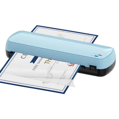 Calentamiento rápido 2 rodillos máquina laminadora de escritorio máquina laminadora de papel A4 250mm/min