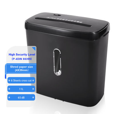 Nivel de seguridad de la oficina superior P4 Máquina de trituración de corte cruzado pequeña 11L Contenedor de capacidad para uso doméstico C502P