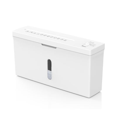 Trituradora de papel portátil para uso en el hogar y la oficina de color blanco con 4L Basket Bin CS201C