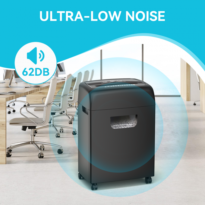 C281P Trituradora de papel de recorte transversal de contenedores de carga pesada de 20L 4*33mm tamaño de trituración P-4 nivel de seguridad 18 trituradora de hojas 4